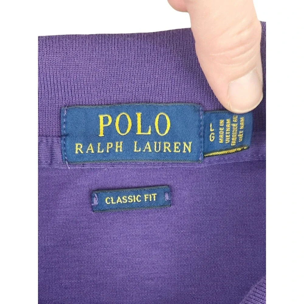 Polo Ralph Lauren Classic Fit Purple Short Sleeve Polo Multicolor Pony Men's L